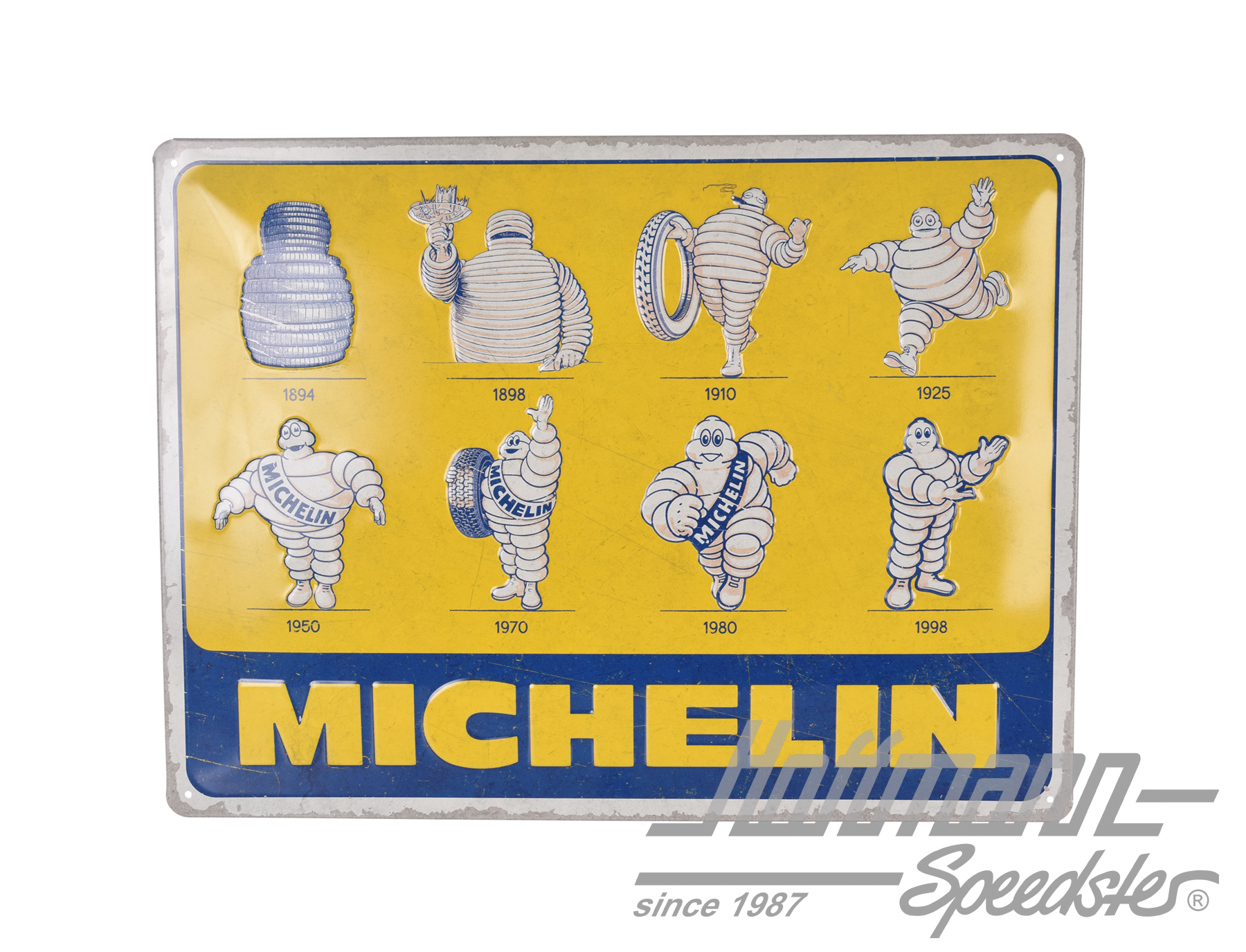 Blechschild, Michelin, Logo-Evolution Blechschild, Michelin, Logo-Evolution