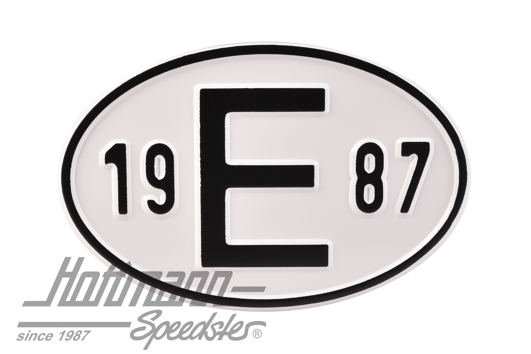 Nationalitätsschild "E", "1987", Alu