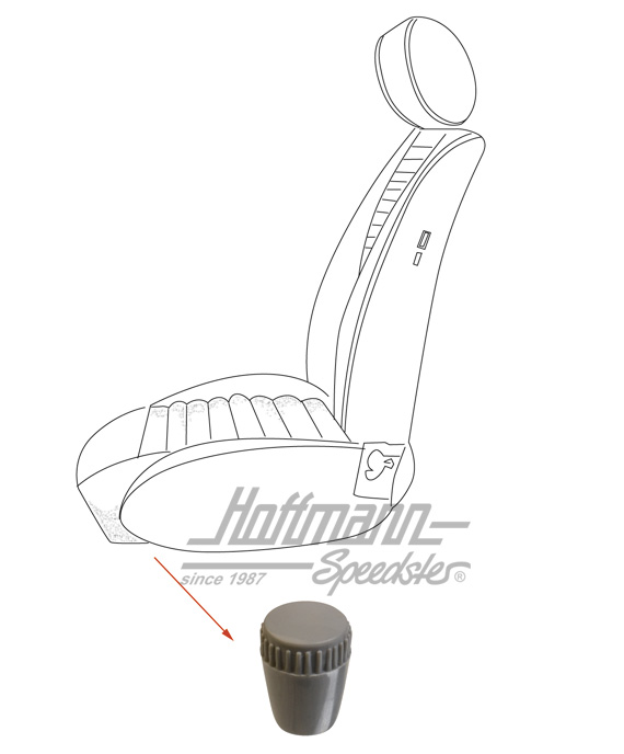 Knopf, Sitzverstellung, grau (neu) Knopf, Sitzverstellung, grau (neu)