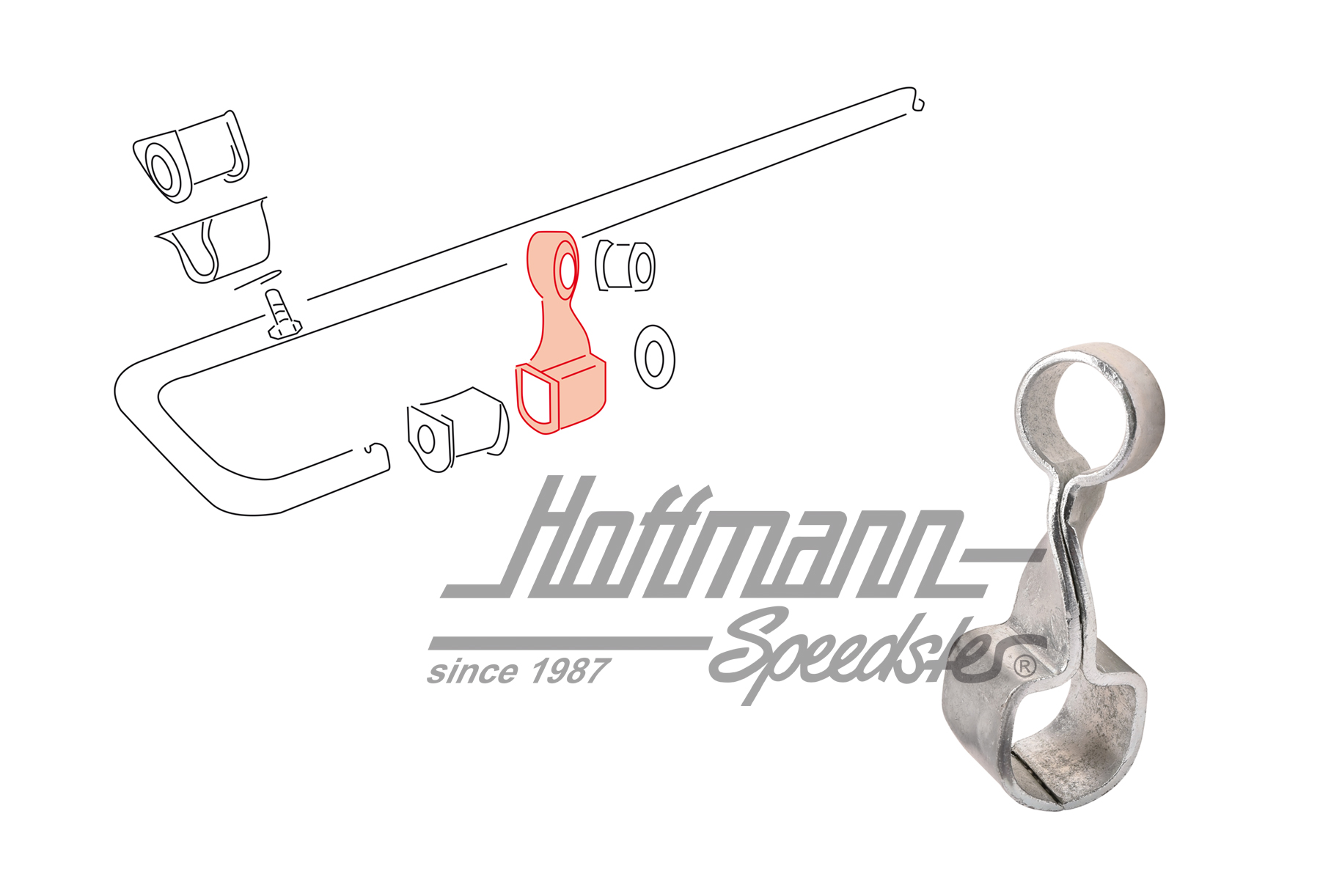 Stütze, Stabilisator, hinten, -77, li. Stütze, Stabilisator, hinten, -77, li.