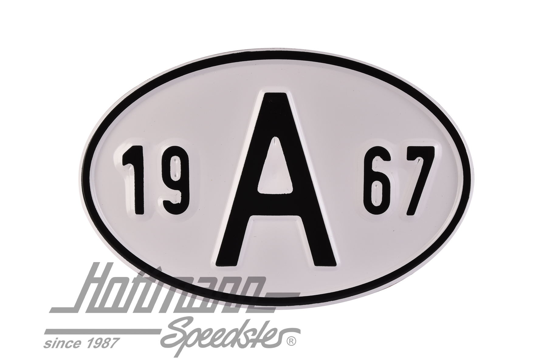 Nationalitätsschild "A", "1967", Alu