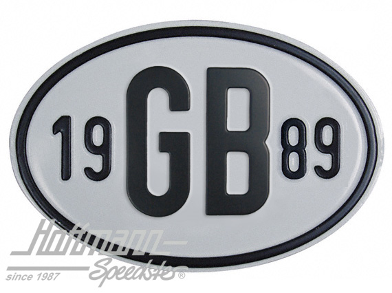 Nationalitätsschild "GB", "1989", Alu