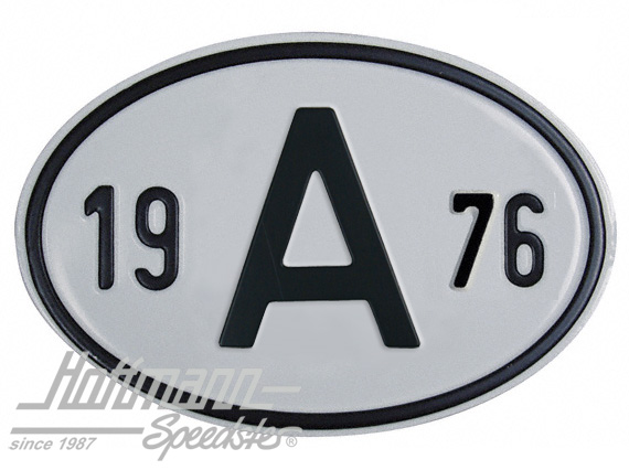 Nationalitätsschild "A", "1976", Alu