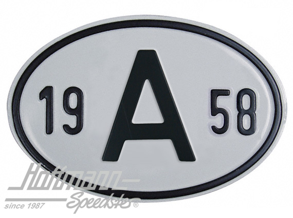 Nationalitätsschild "A", "1958", Alu Nationalitätsschild "A", "1958", Alu