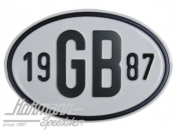 Nationalitätsschild "GB", "1987", Alu