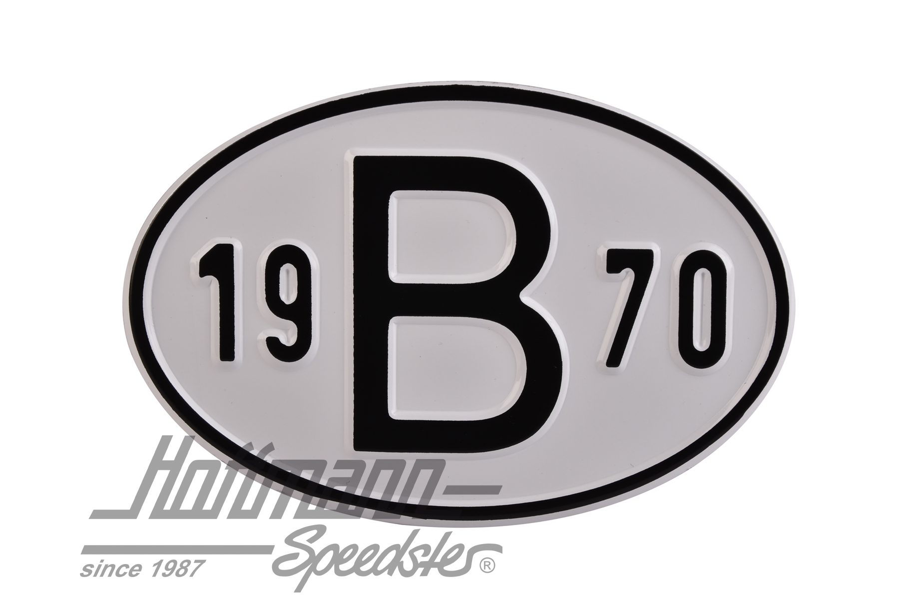 Nationalitätsschild "B", "1970", Alu Nationalitätsschild "B", "1970", Alu