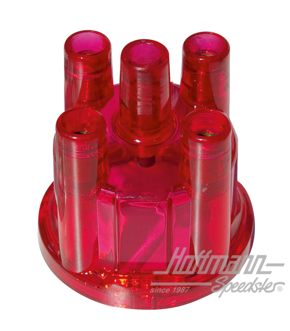 Verteilerkappe, transparent, rot