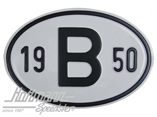 Nationalitätsschild "B", "1950", Alu Nationalitätsschild "B", "1950", Alu