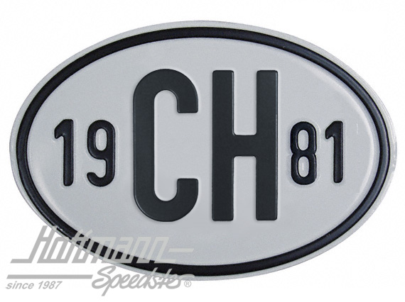 Nationalitätsschild "CH", "1981", Alu